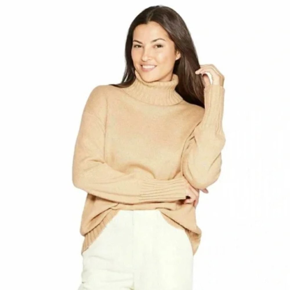 Target A New Day Beige Tan Camel Turtleneck Sweater - M